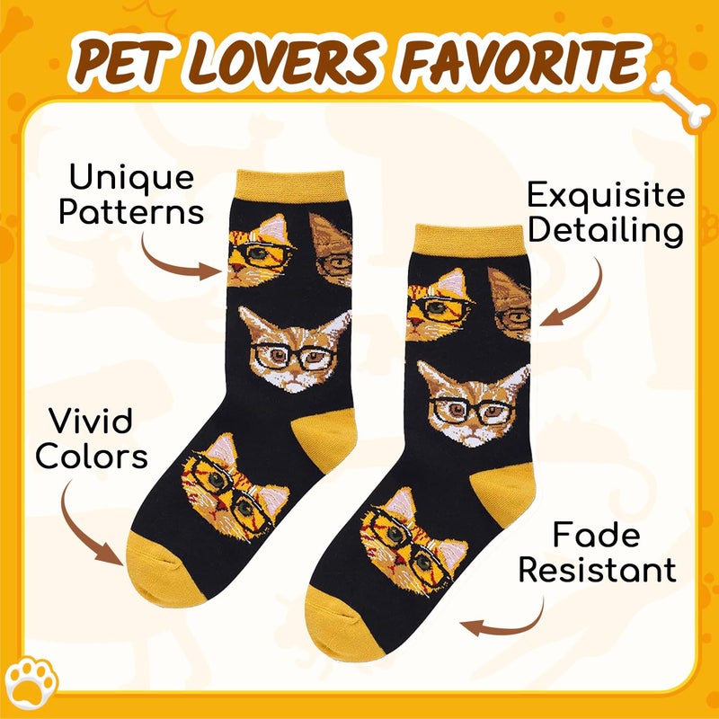 Happy Pop HAPPYPOP Cat Gifts for Women - Novelty Crazy Funny Cat Lady Gifts Socks for Mom Animal Lovers - Image 4